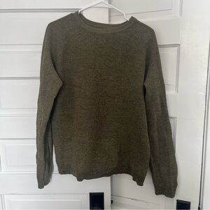 ONLY & SONS 100% cotton olive green men’s knit crewneck sweater size large